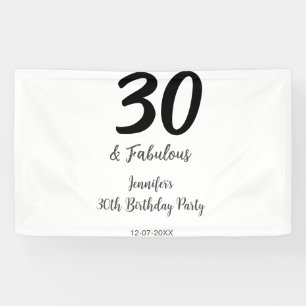 Banderoles 30e anniversaire ajouter nom date année noir