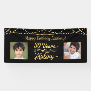 Banderoles 30e anniversaire Black Gold String éclaire Photos