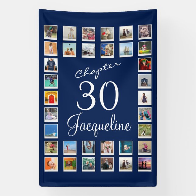 Banderoles 30e anniversaire bleu (Verticale)