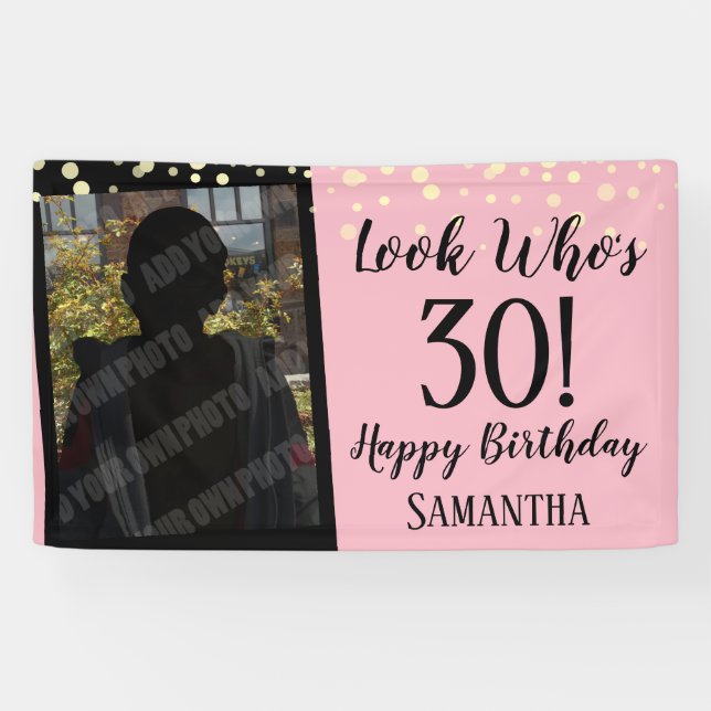 Banderoles 30e anniversaire de la fille qui regarde  (Horizontal)
