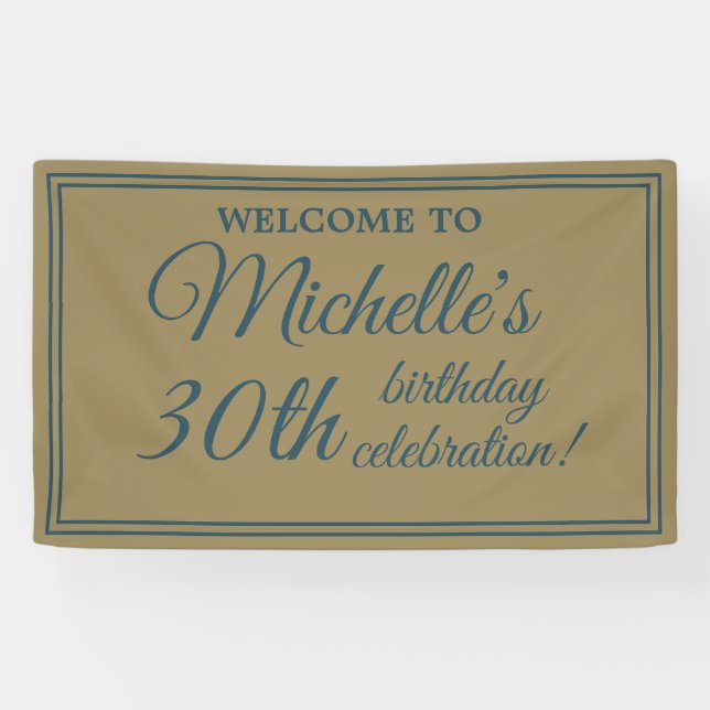 Banderoles 30e anniversaire des turquoises Gold (Horizontal)