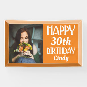 Banderoles 30ème anniversaire de photo d'art déco orange