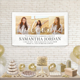 Banderoles 3 Collage photo Moderne Script Graduation Bienvenu