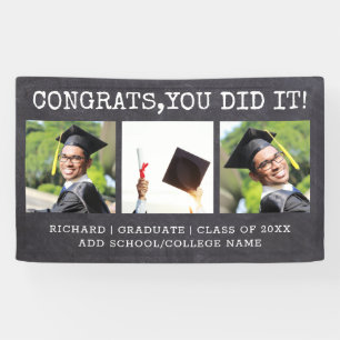 Banderoles 3 Photo Félicats Grad 2021 Graduation Chalkboard