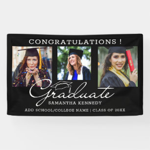 Banderoles 3 Photos Collage Félicats Graduate 2023 Graduation