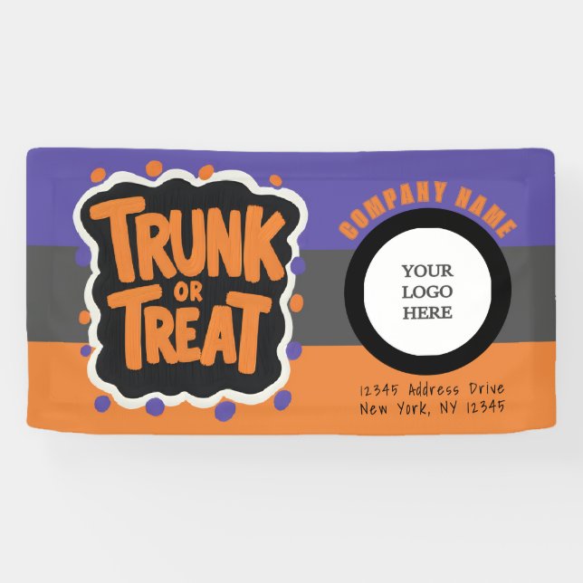 Banderoles 3 tronc tonique ou traiter Halloween Logo d'affair (Horizontal)