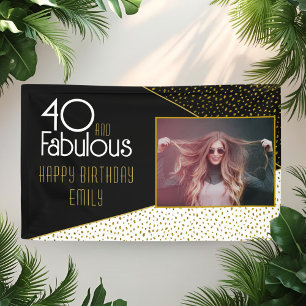 Banderoles 40 ans et Fabuleux Paillettes Dorées Photo 40e Ann