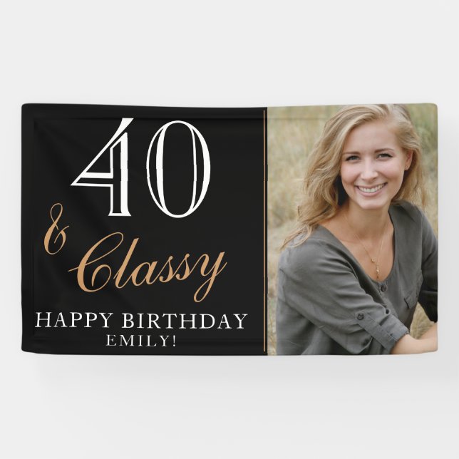Banderoles 40 et classe élégante 40e anniversaire Photo (Horizontal)