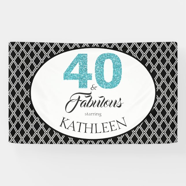 Banderoles 40 et fabuleuse coutume 40e anniversaire (Horizontal)