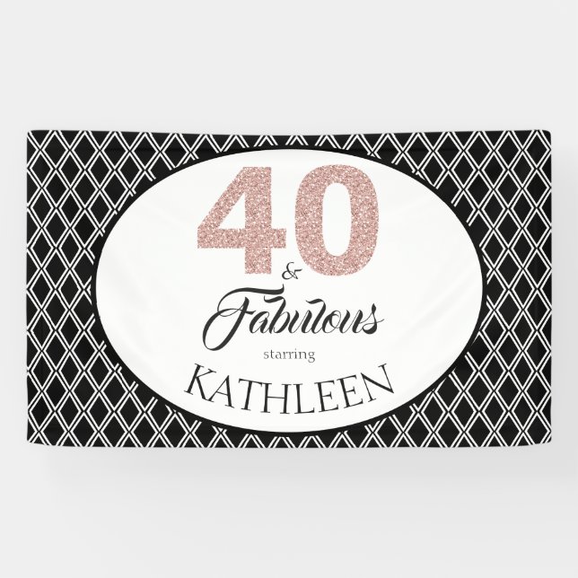 Banderoles 40 et fabuleuse coutume 40e anniversaire (Horizontal)
