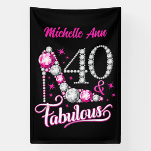 Banderoles 40 et fabuleux, 40e anniversaire, n'importe quel n