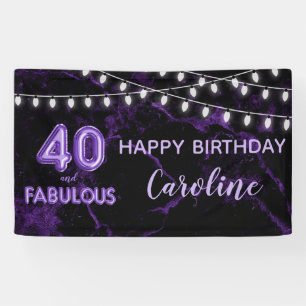Banderoles 40 et fabuleux violet noir éclairs de ballons Anni