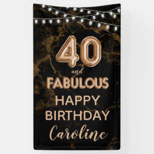 Banderoles 40 & Fabuleux Gold & Noir Anniversaire Vertical