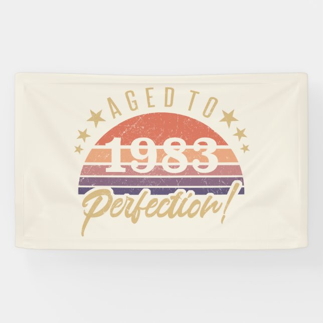 Banderoles 40e anniversaire 1983 Âgé à la perfection (Horizontal)
