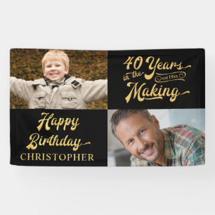 Banderoles 40e anniversaire 40 ans dans le rétro script