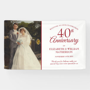 Banderoles 40e anniversaire de mariage rubis Votre photo de m