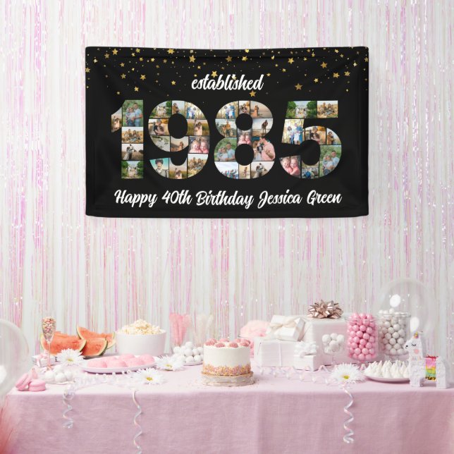 Banderoles 40e anniversaire Photo Collage créé 1985 (Fête)