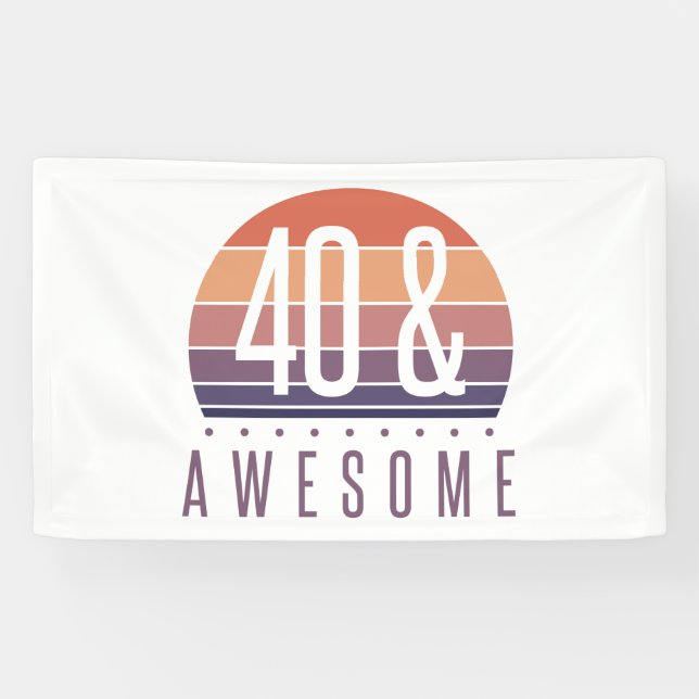 Banderoles 40e anniversaire Retro Sunset (Horizontal)