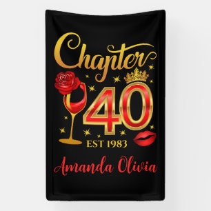Banderoles 40th Birthday, chapter 40 lady’s, women’s 
