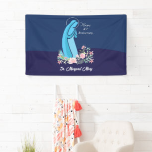 Banderoles 45e anniversaire de la vie religieuse Nun Fleur ro