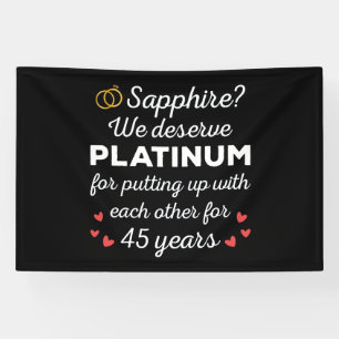 Banderoles 45e anniversaire du Mariage I - Sapphire Funny Cou