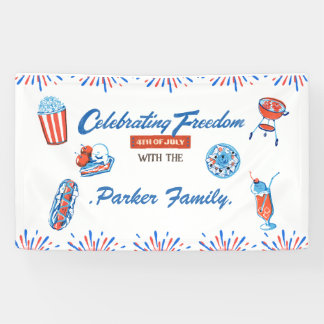 Banderoles 4 juillet de famille personnalisée