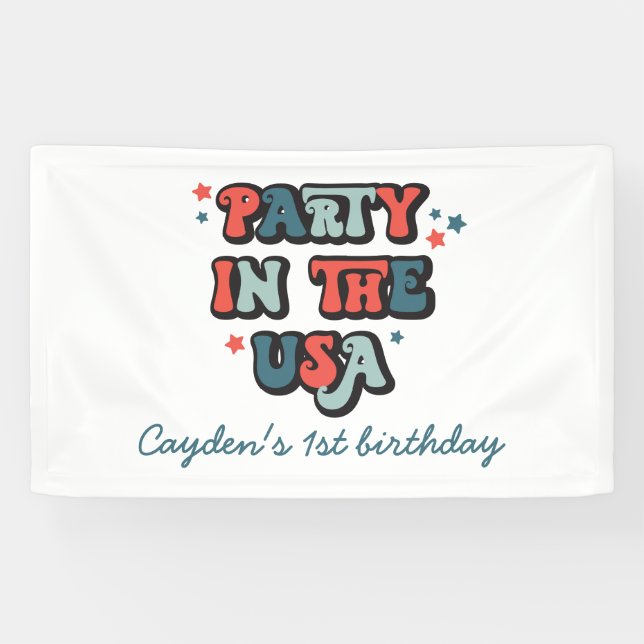 Banderoles 4 juillet Fête d'anniversaire aux Etats-Unis (Horizontal)