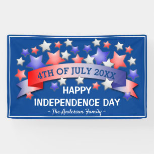 Banderoles 4 juillet personnalisée Joyeuse fête de l'indépe