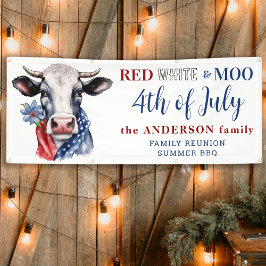 Banderoles 4 juillet Rouge Blanc Bleu Mocé Vache Patriotique