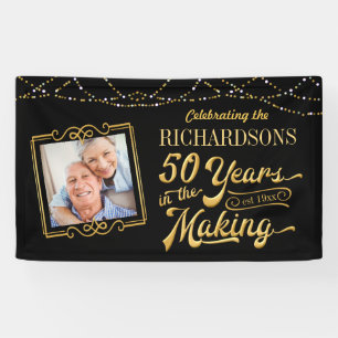 Banderoles 50 ans à l'aube d'or