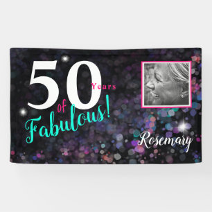 Banderoles 50 ans de Fabulous, élégante parties scintillant n