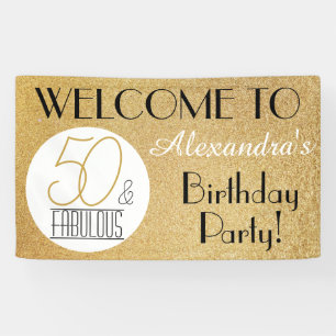 Banderoles 50 ans et Fabuleux Fête d'anniversaire personnalis