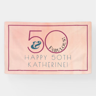 Banderoles 50 ans et Fabuleux Typographie Fête d'anniversaire