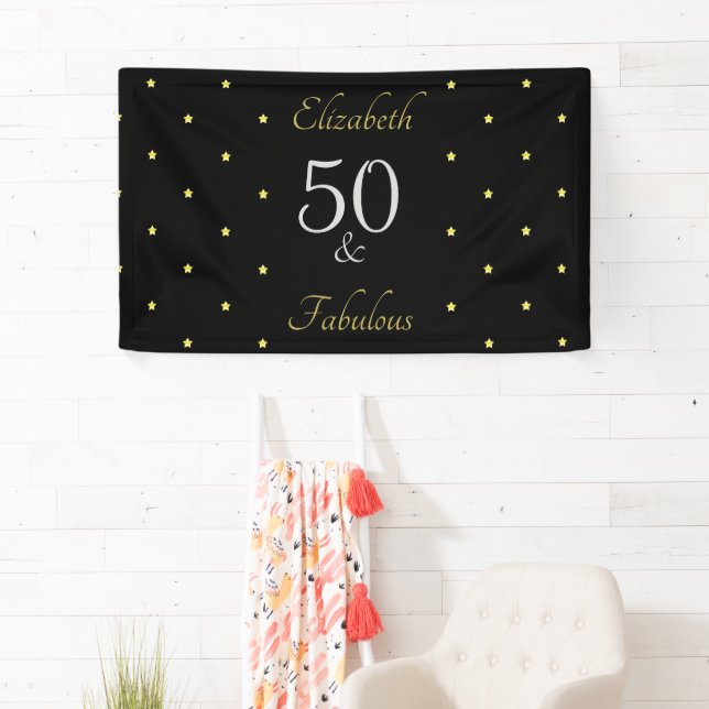 Banderoles 50 et anniversaire d'étoiles noires fabuleuses (En situation)