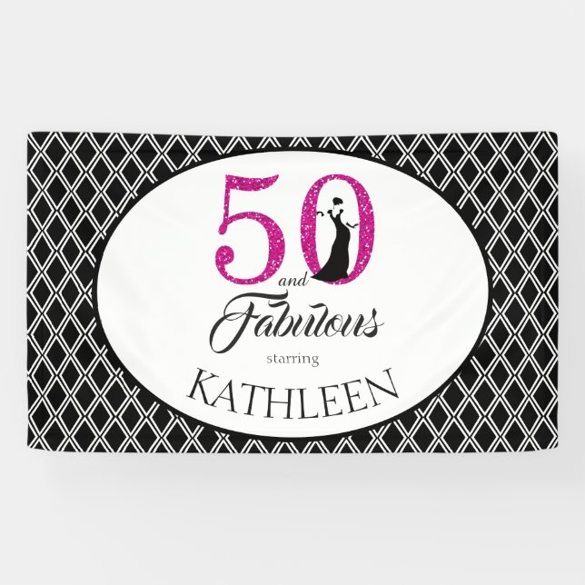 Banderoles 50 et fabuleuse coutume 50e anniversaire (Horizontal)