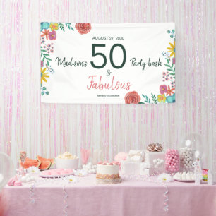Banderoles 50 et fabuleuse élégante aquarelle florale invitat