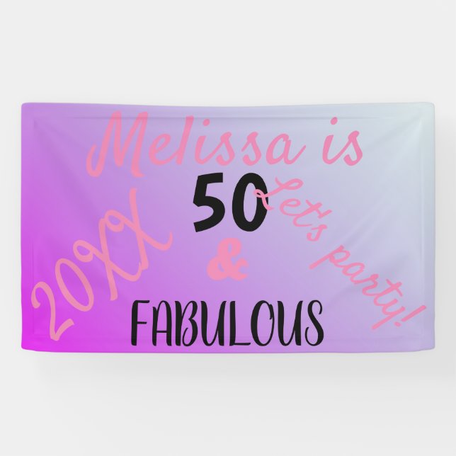 Banderoles 50 Et fabuleuse fête du 50e anniversaire (Horizontal)