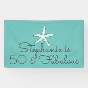 Banderoles 50 Et Fabuleux Anniversaire De Starfish Beach Bleu