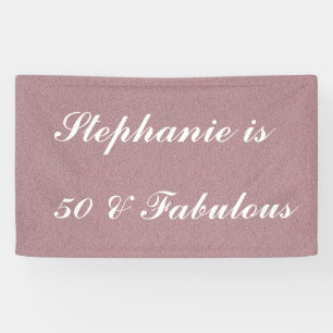 Banderoles 50 Et Fabuleux Anniversaire Marsala Rose Classy