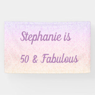 Banderoles 50 Et Fabuleux Anniversaire Rose Blanc Violet Ombr