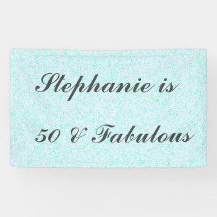 Banderoles 50 Et Fabuleux anniversaire Turquoise bleu blanc g