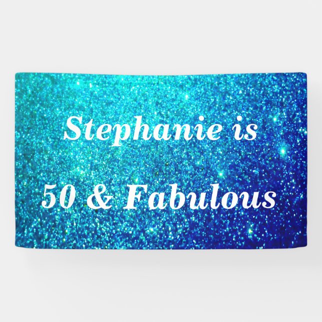Banderoles 50 Et Fabuleux Anniversaire Turquoise Parties scin (Horizontal)