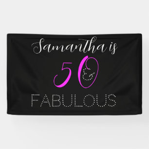 Banderoles 50 et fabuleux Chic Hot Pink Black 50e anniversair