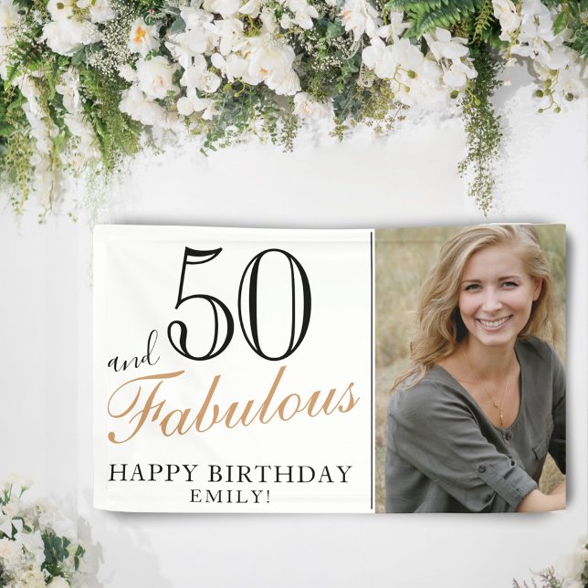 Banderoles 50 et fabuleux Elegant 50e Anniversaire Photo (Créateur téléchargé)