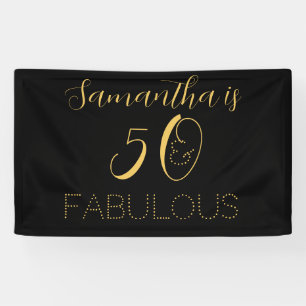 Banderoles 50 et fabuleux nom Black Gold fête d'anniversaire