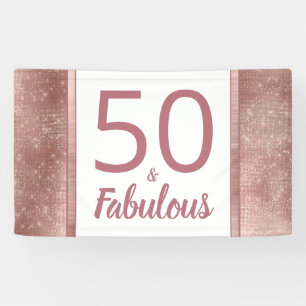 Banderoles 50 et fabuleux Rose Gold Chic 50e fête d'anniversa