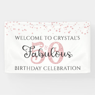 Banderoles 50 ET FABULEUX Rose Gold Confetti