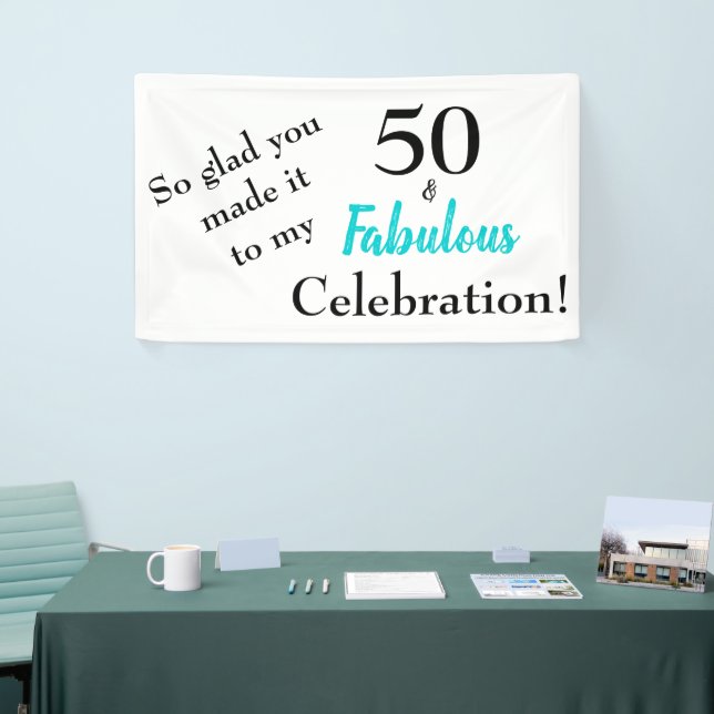 Banderoles 50 et Fabuleux Turquoise fête d'anniversaire (Salon professionnel)