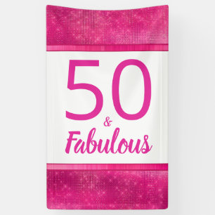 Banderoles 50 et Fabulous Hot Pink Glam 50e fête d'anniversai