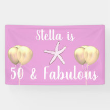 50 & Fabuleux Anniversaire Starfish Pink Gold Ball